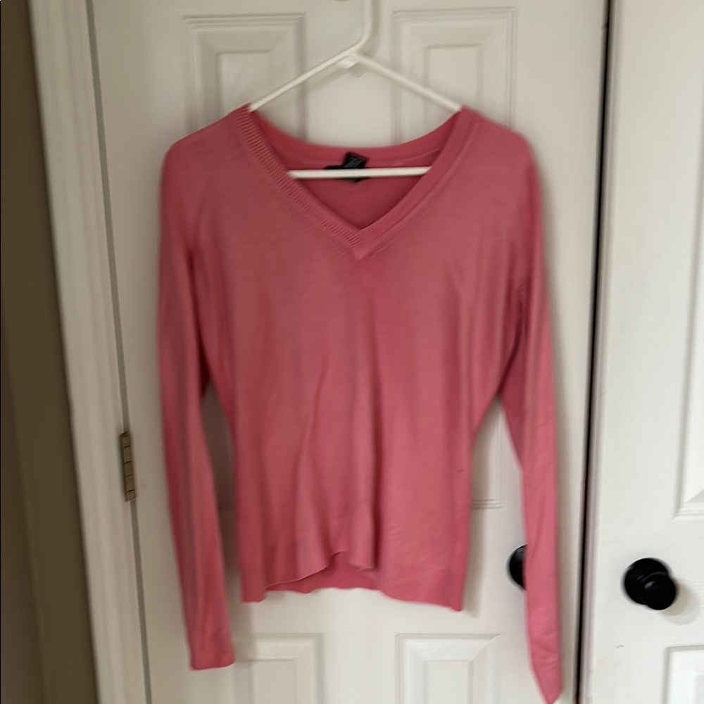 New York & Company Pink V-Neck Women's Top